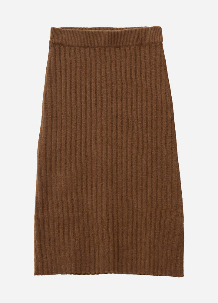 Cashmere Ribbed Midi Skirt