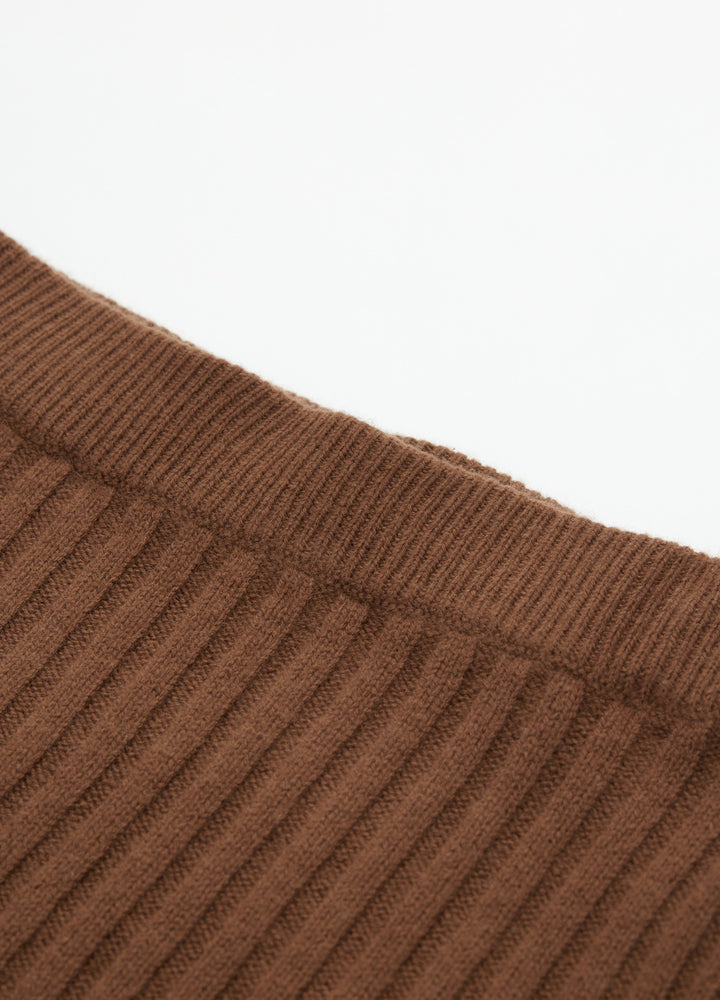 Cashmere Ribbed Midi Skirt