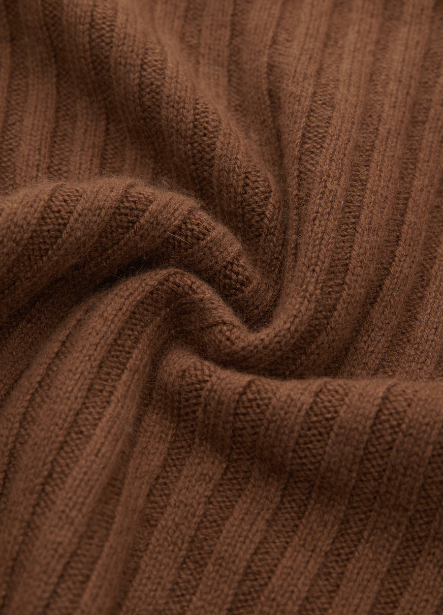 Cashmere Ribbed Midi Skirt