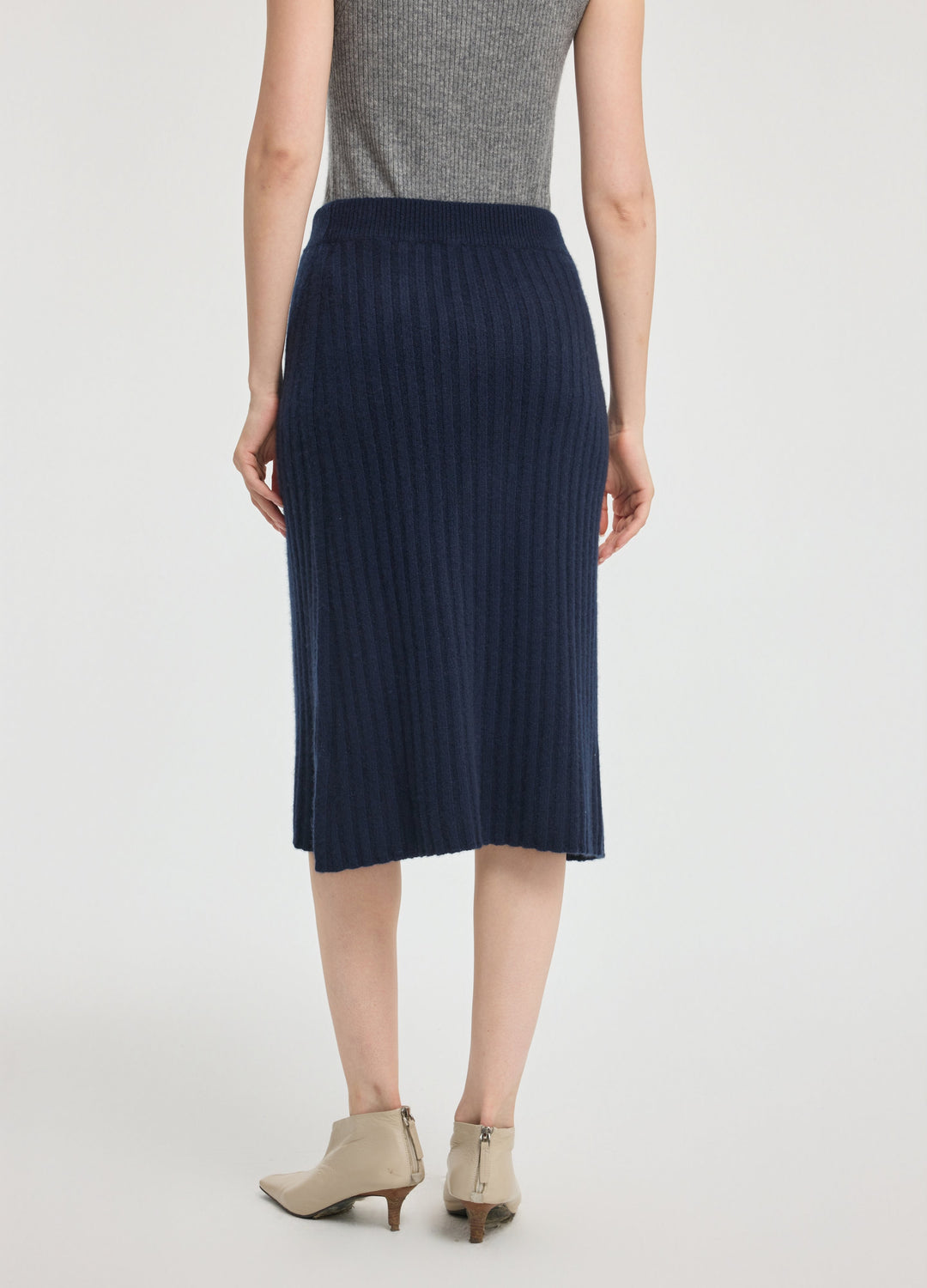 Cashmere Ribbed Midi Skirt