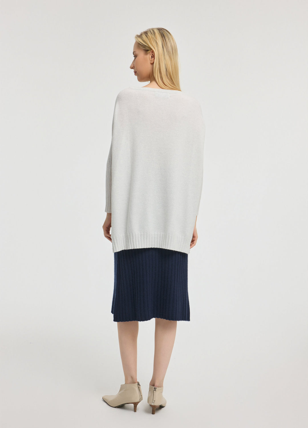 Cashmere Ribbed-Cuff Boat Neck