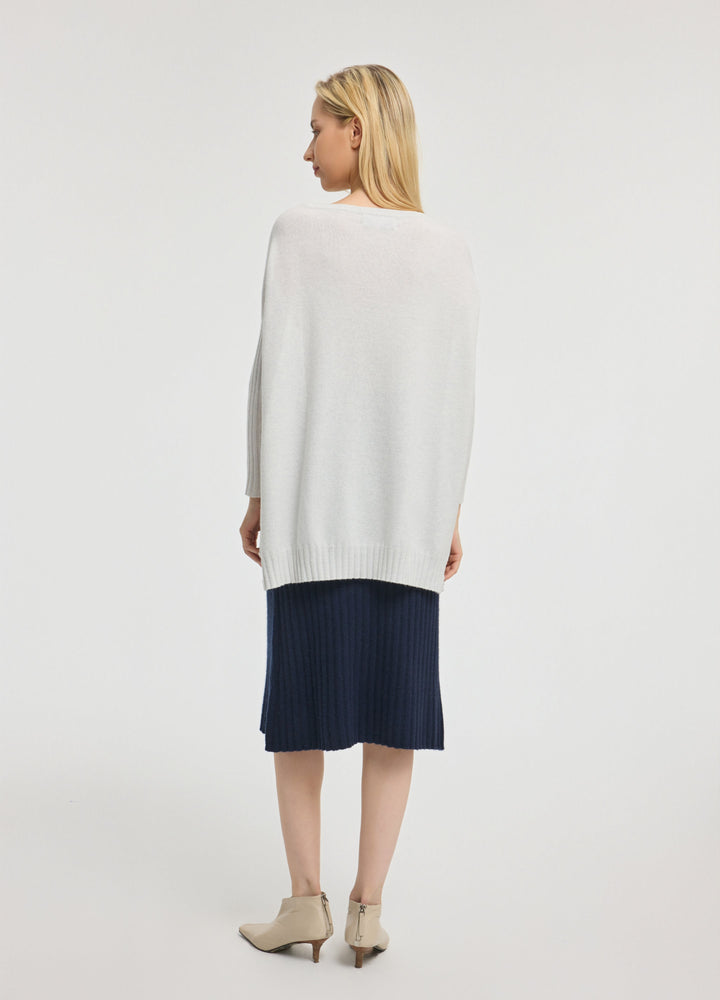 Cashmere Ribbed-Cuff Boat Neck