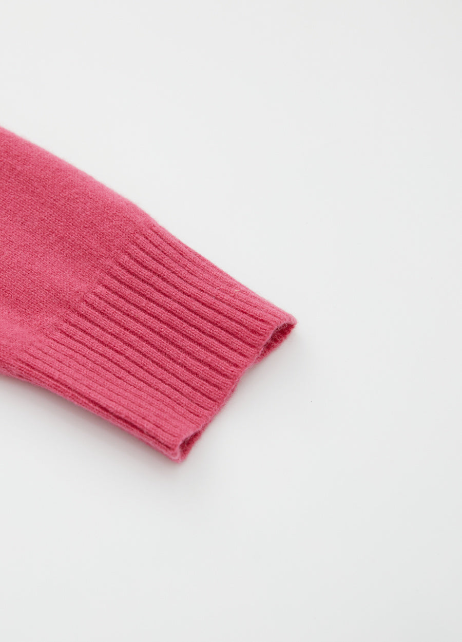 Cashmere Rib-Collar V-Neck