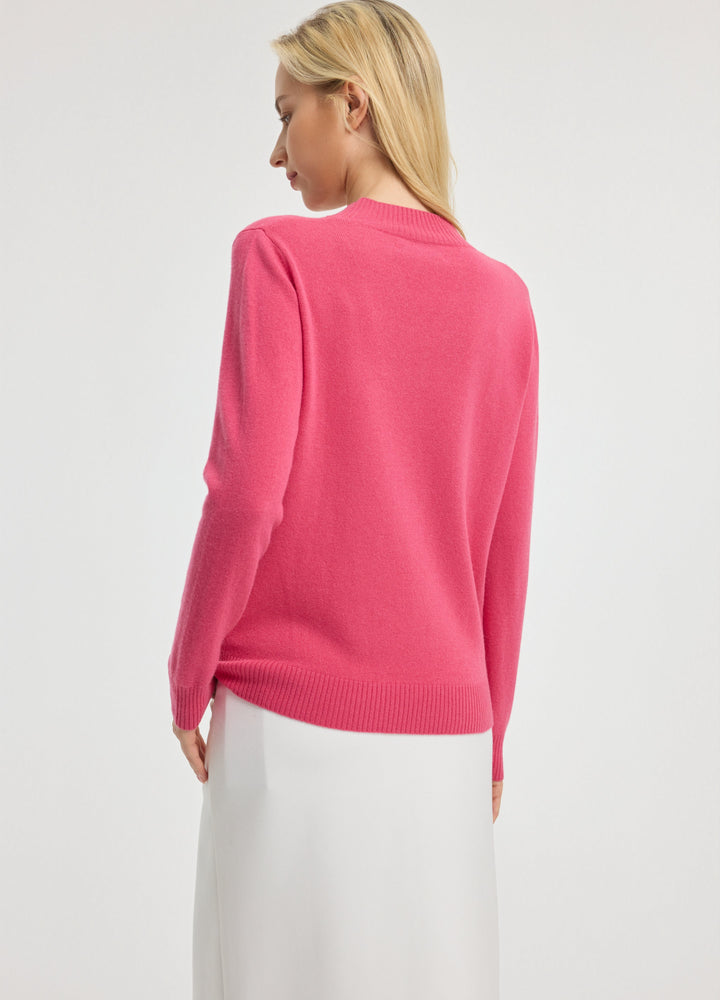 Cashmere Rib-Collar V-Neck