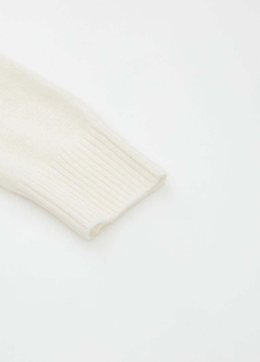 Cashmere Rib-Collar V-Neck