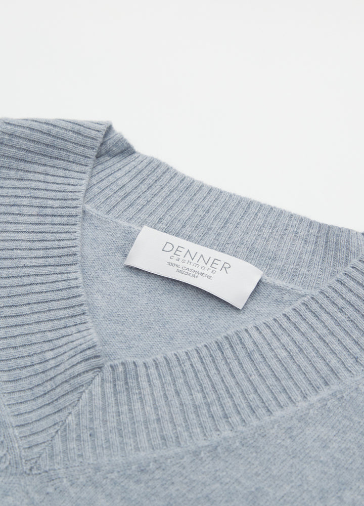 Cashmere Rib-Collar V-Neck