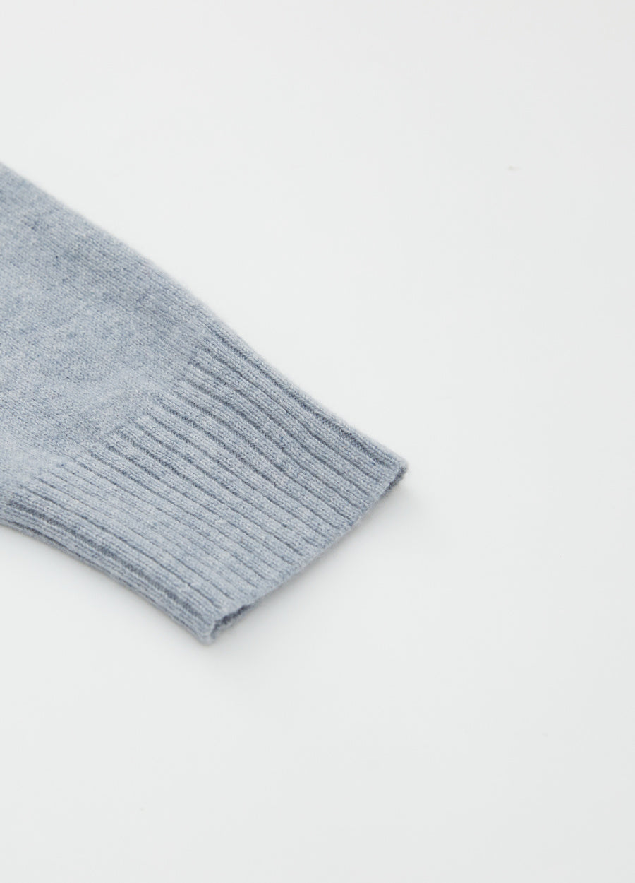 Cashmere Rib-Collar V-Neck