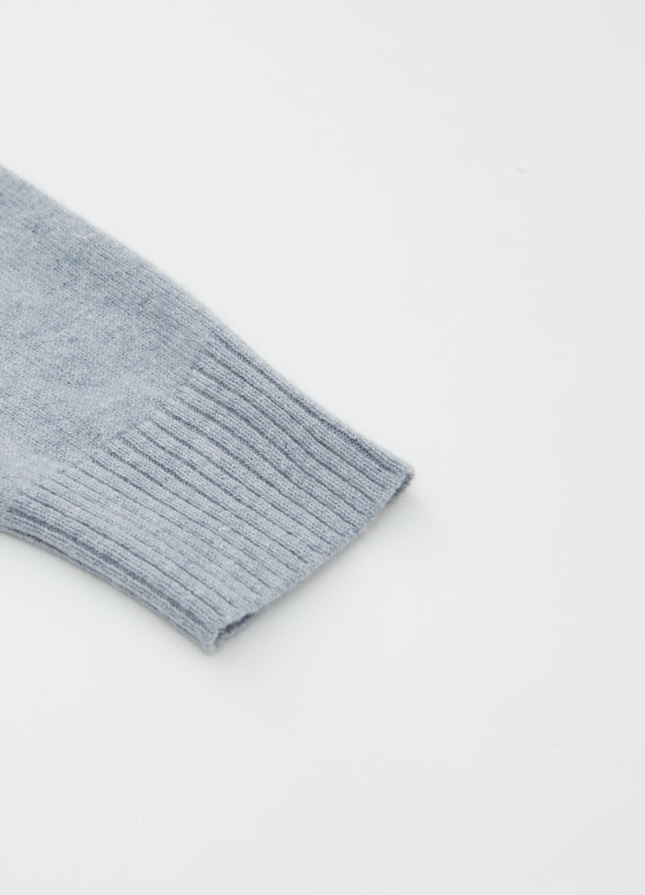 Cashmere Rib-Collar V-Neck