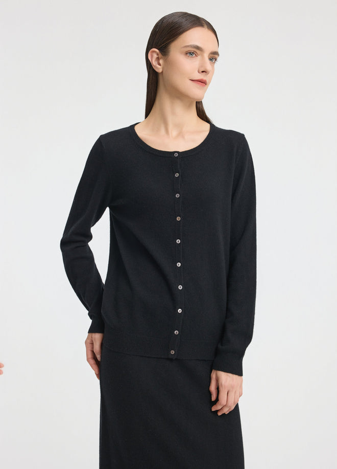 Cashmere Crew Neck Cardigan