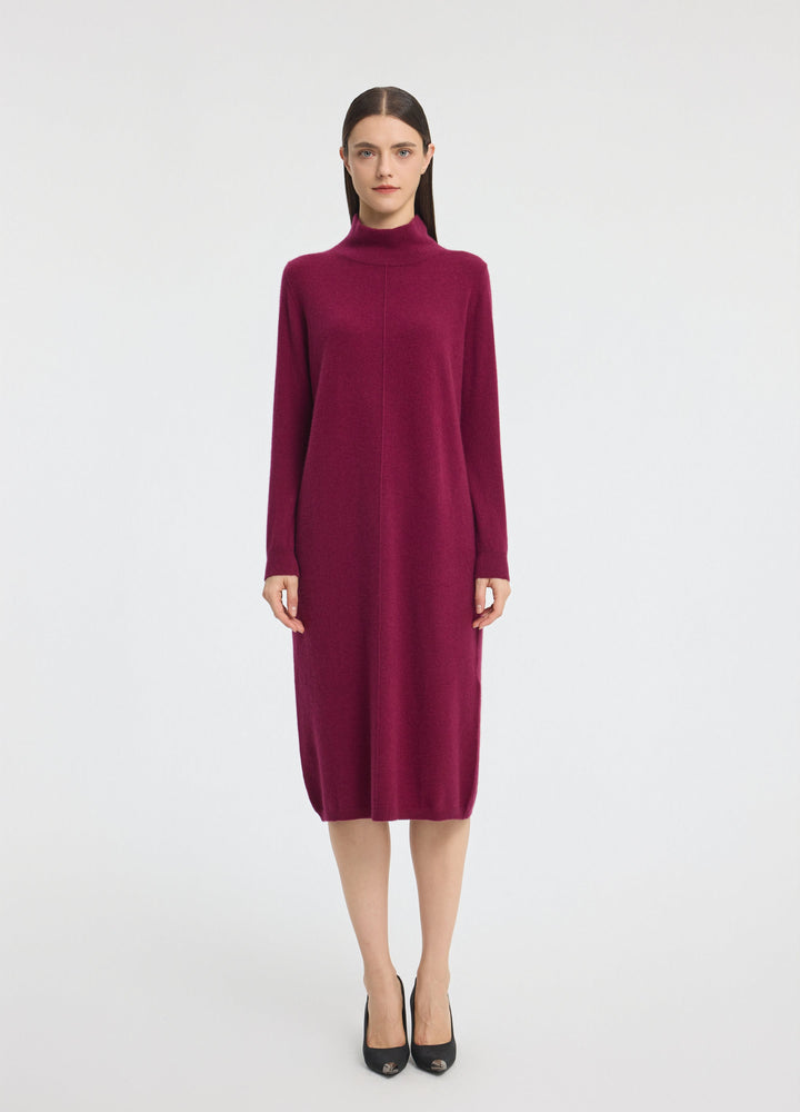 Cashmere Relaxed Funnel Neck Dress