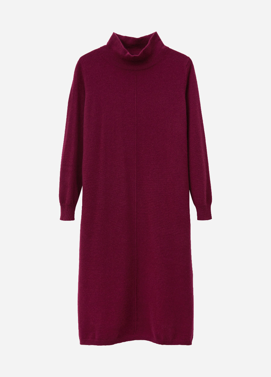 Cashmere Relaxed Funnel Neck Dress