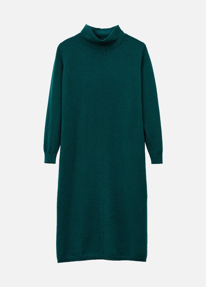Cashmere Relaxed Funnel Neck Dress