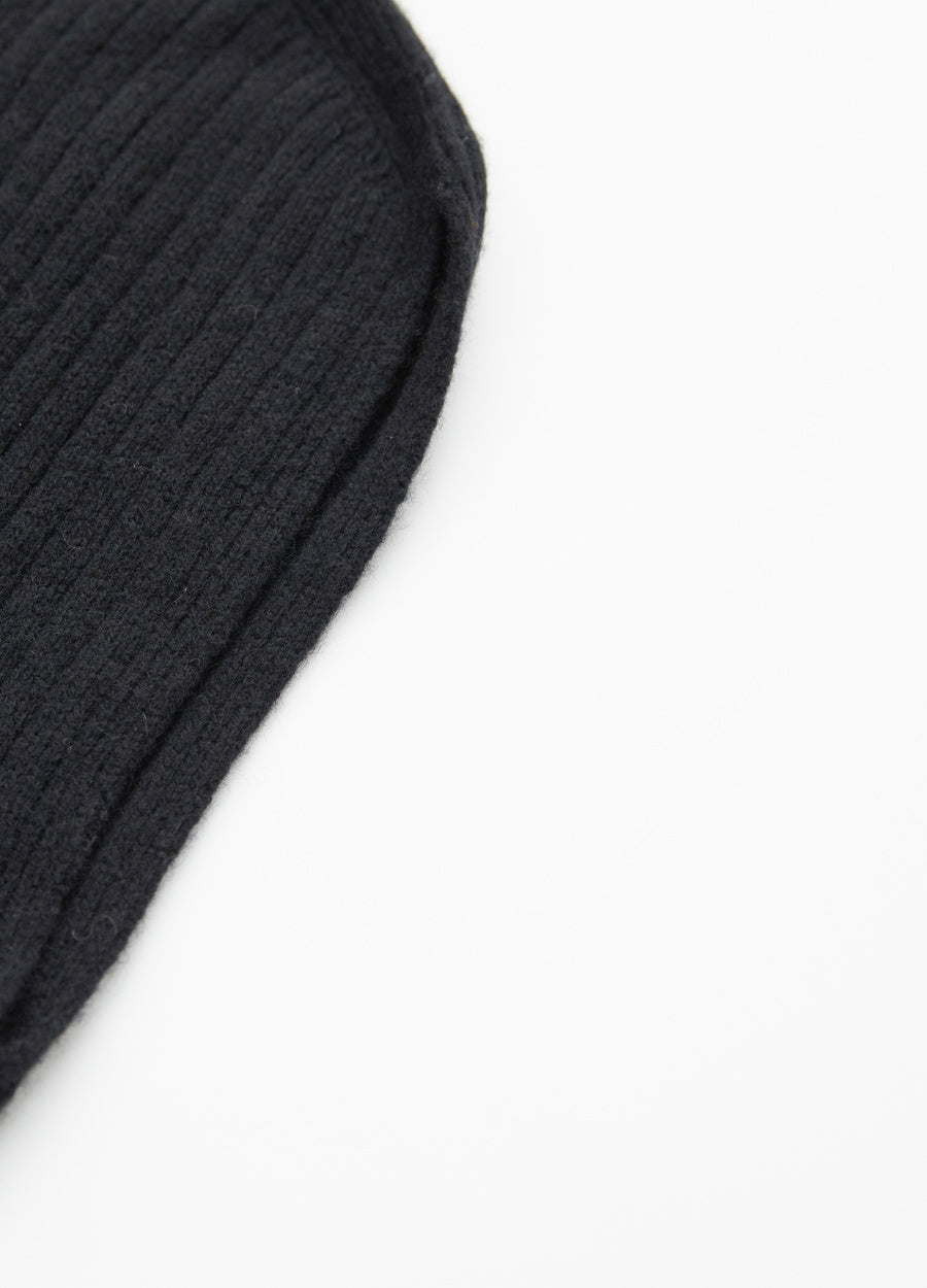 Cashmere Ribbed High-Neck Cap-Sleeve Top