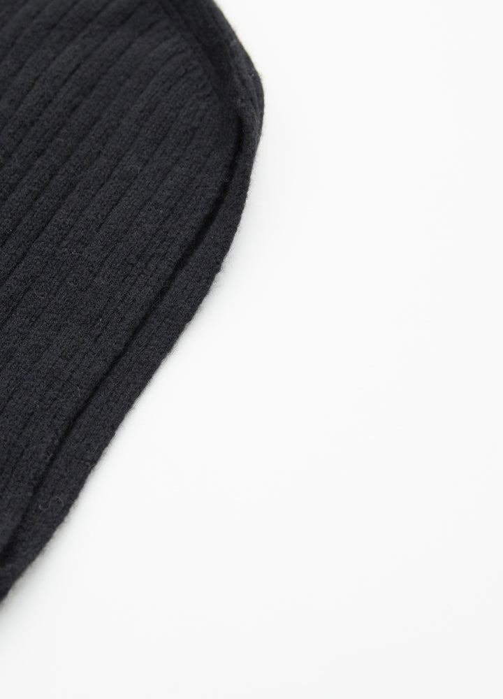 Cashmere Ribbed High-Neck Cap-Sleeve Top