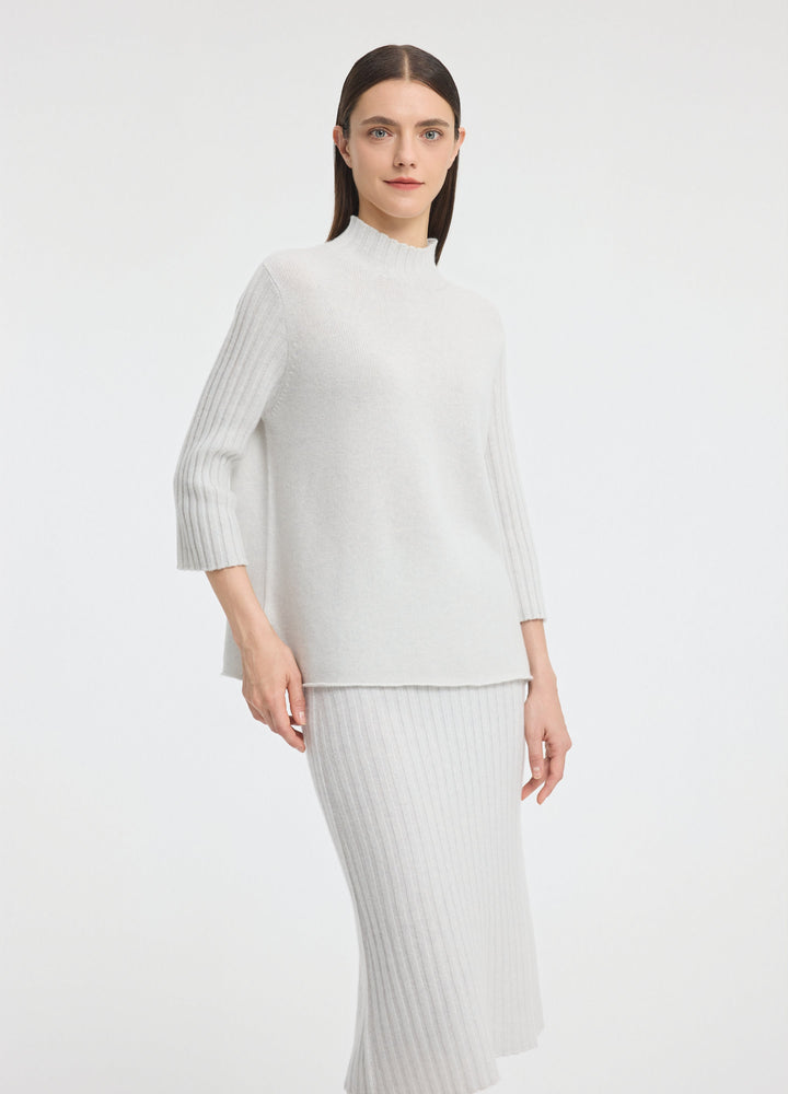 Cashmere Ribbed Short Sleeve Jumper