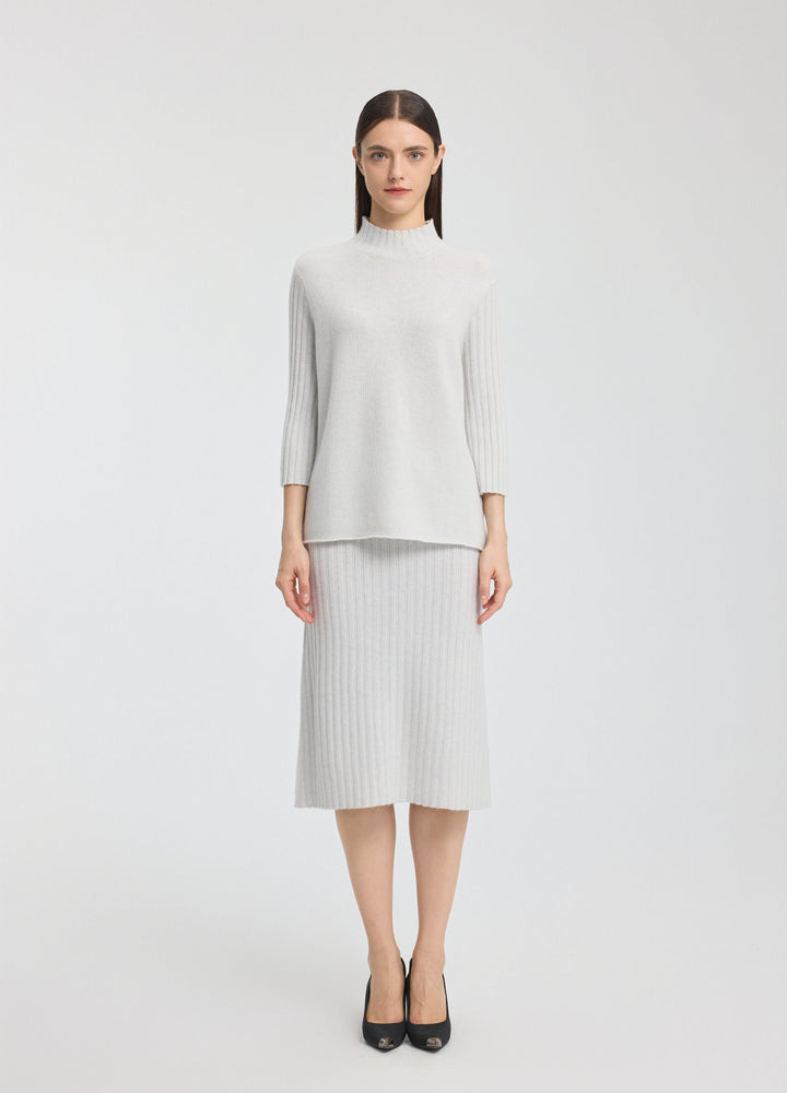 Cashmere Ribbed Short Sleeve Jumper