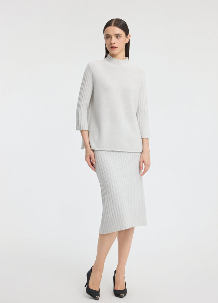 Cashmere Ribbed Short Sleeve Jumper