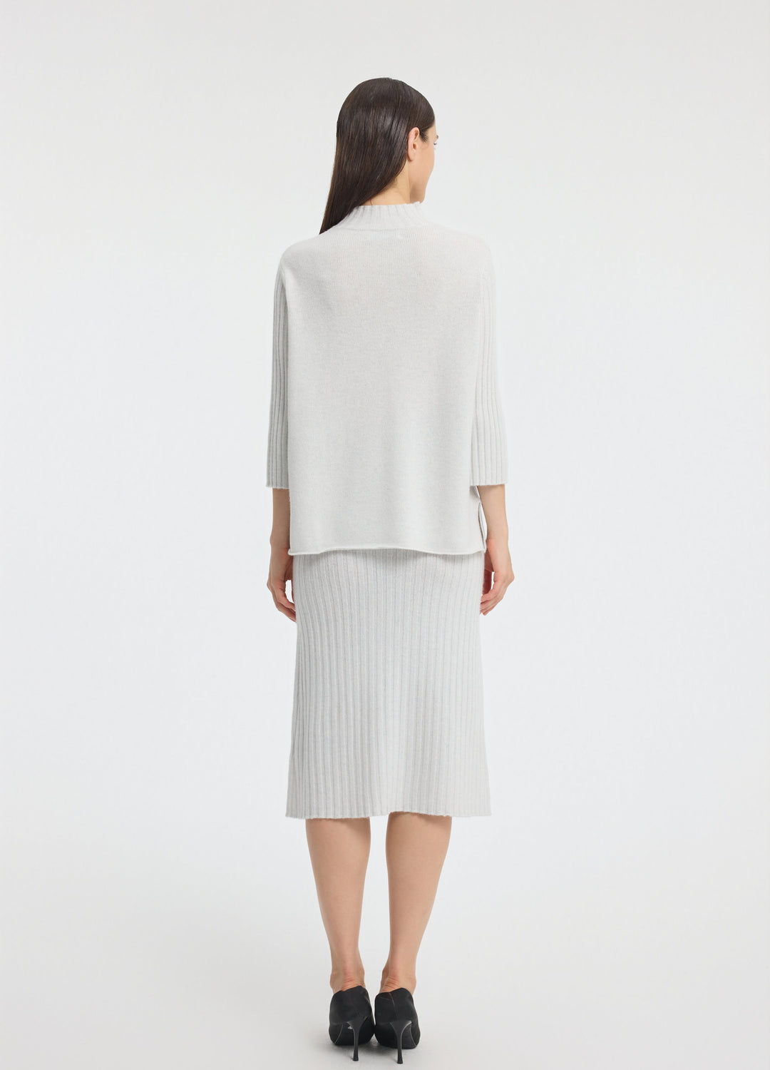 Cashmere Ribbed Short Sleeve Jumper