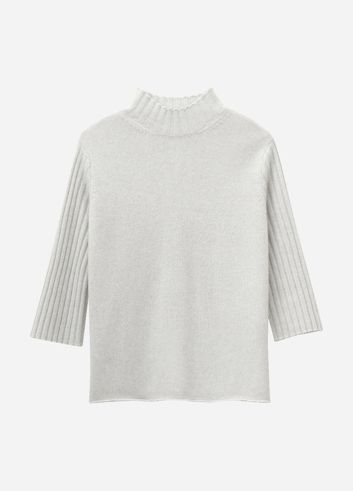 Cashmere Ribbed Short Sleeve Jumper