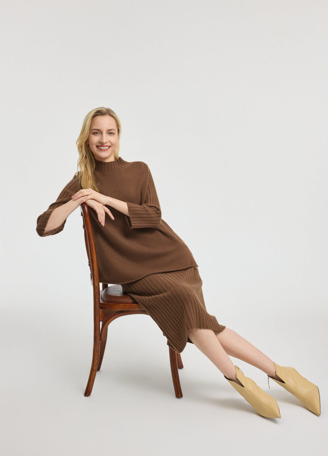 Cashmere Ribbed Short Sleeve Jumper