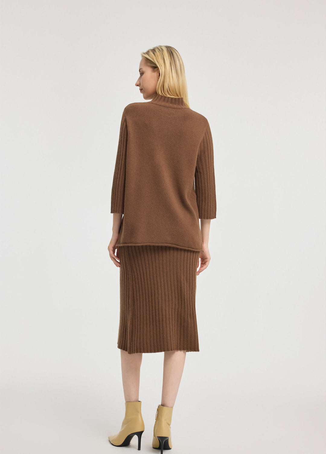 Cashmere Ribbed Short Sleeve Jumper