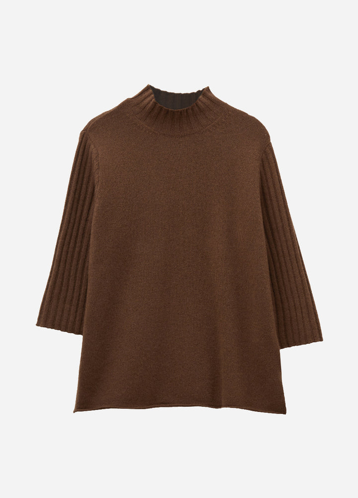 Cashmere Ribbed Short Sleeve Jumper