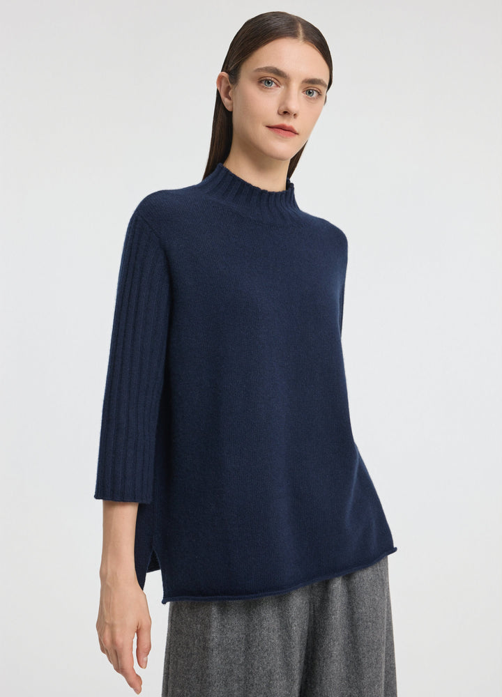 Cashmere Ribbed Short Sleeve Jumper
