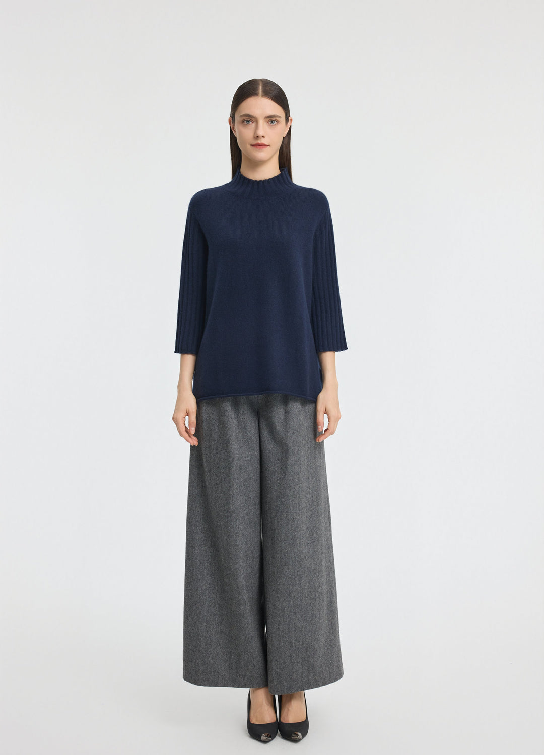 Cashmere Ribbed Short Sleeve Jumper