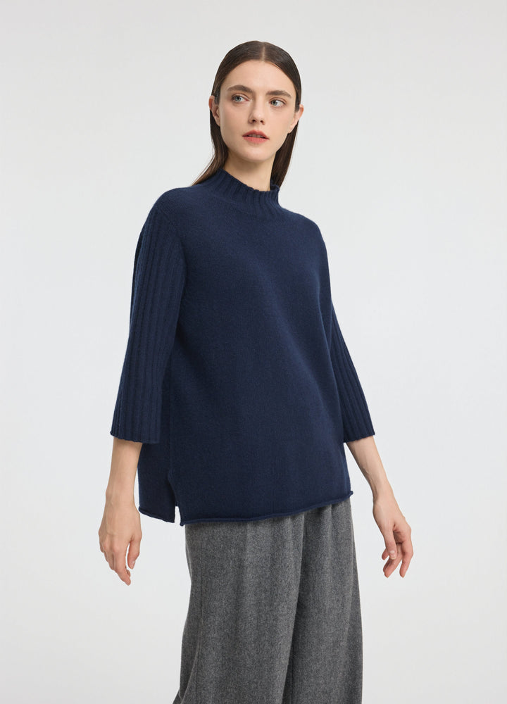 Cashmere Ribbed Short Sleeve Jumper