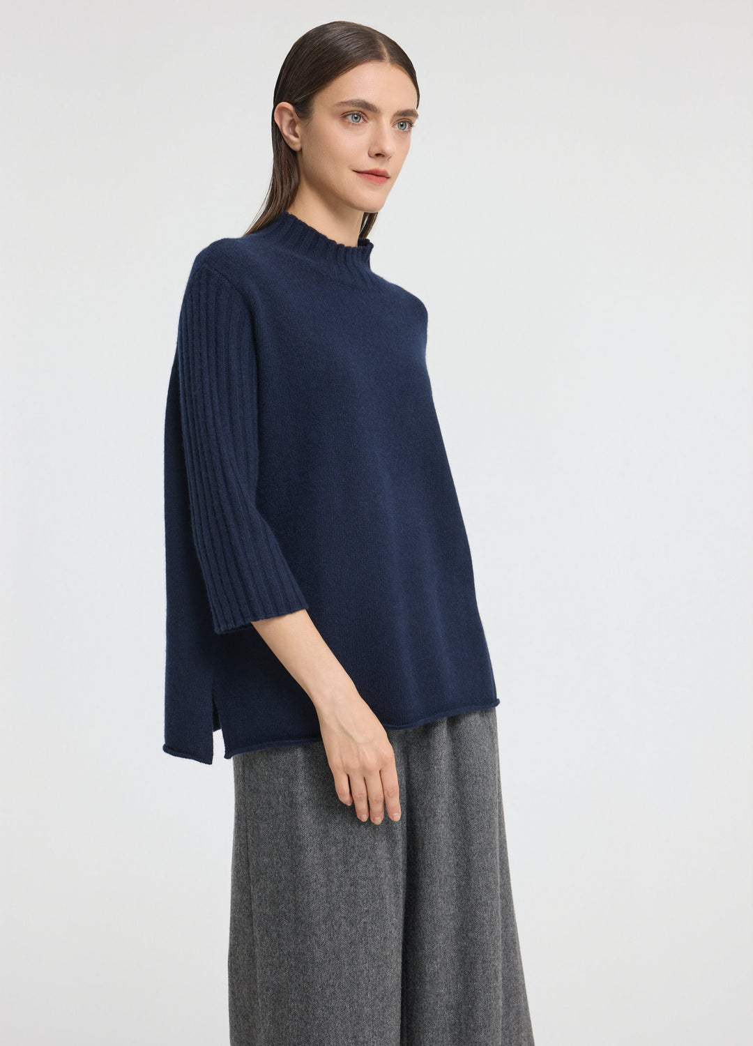 Cashmere Ribbed Short Sleeve Jumper