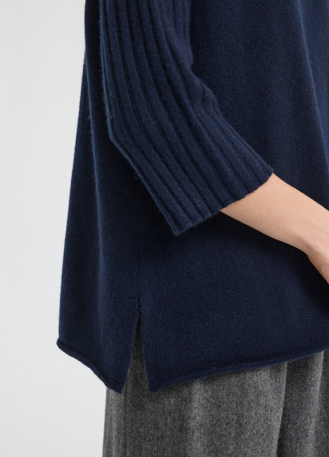 Cashmere Ribbed Short Sleeve Jumper