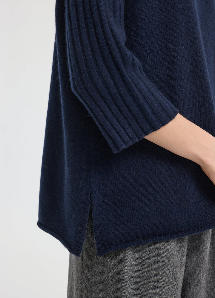 Cashmere Ribbed Short Sleeve Jumper