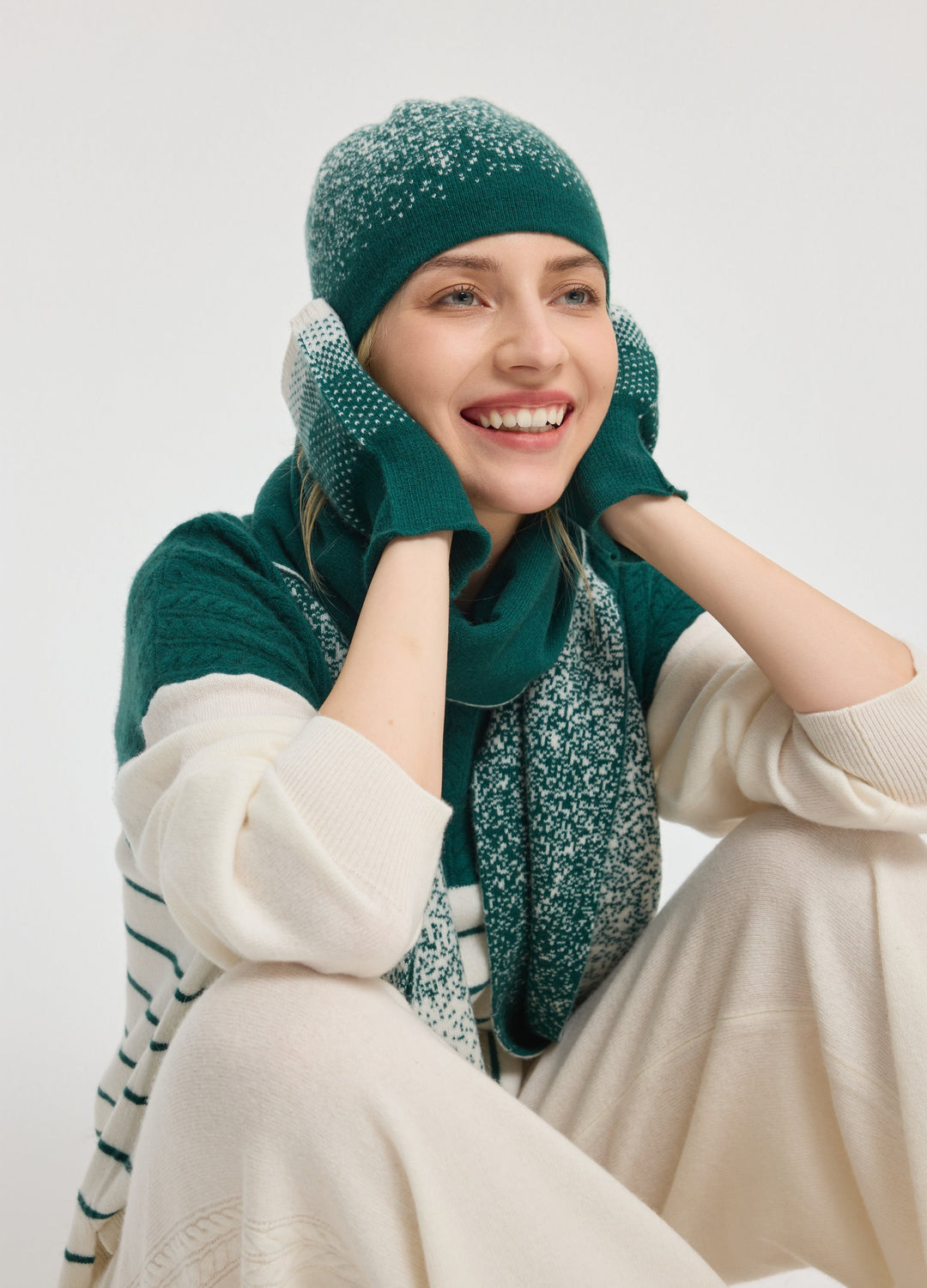 Cashmere Snow Flake Hat
