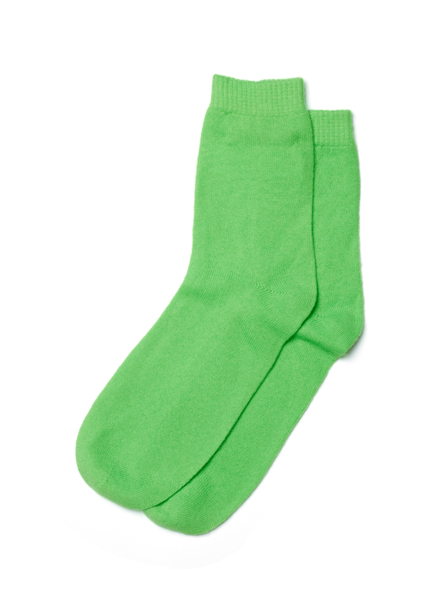 Denner cashmere Socks in Neon Coral, view 2