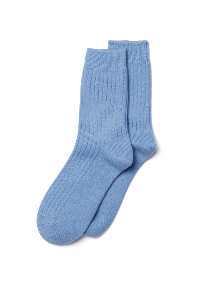 Denner cashmere Ribbed Socks in Splash, view 2