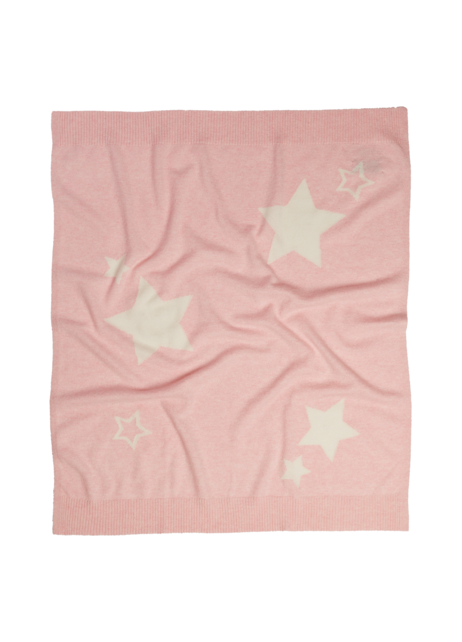 Denner cashmere Star Baby Blanket in Crystal Pink, view 2