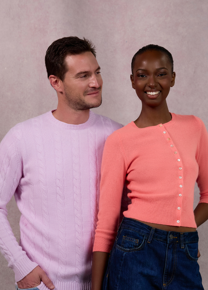 Denner cashmere knitwear, styled together