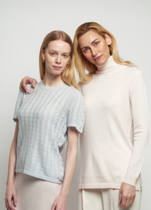 Cashmere Polo-Neck Top