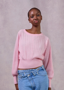 Cashmere Rosa Ribbed Crew