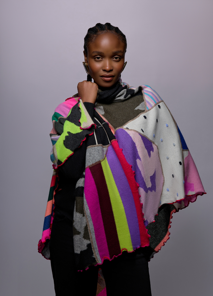 Denner cashmere Patchwork Throw in Patchwork, view 6