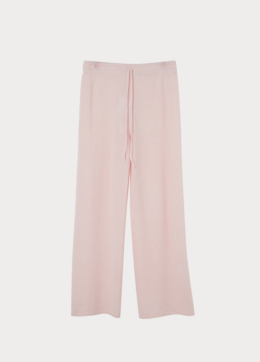 Denner women's cashmere Highbury Trousers in Cherry Blossom, view 2