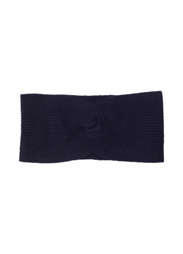 Denner women's cashmere Twist Headband in Navy