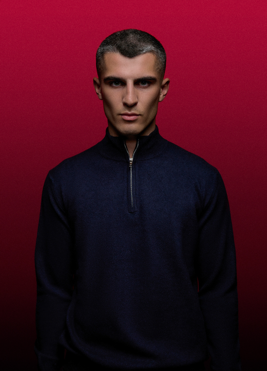 Cashmere Men's Half Zip