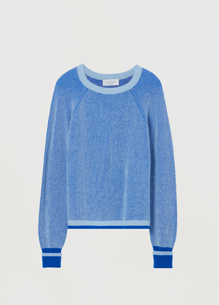 Denner women's merino and cashmere blend Waterloo Sweat in Splash, view 2