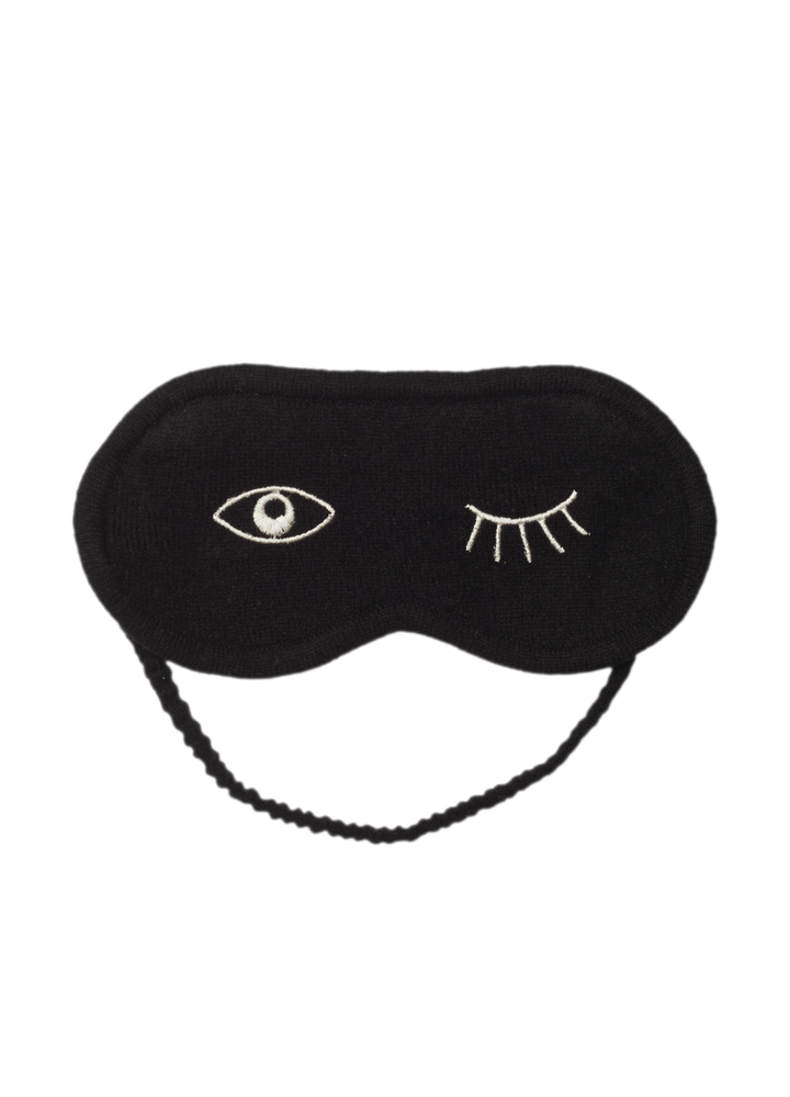 Denner cashmere Wink Eye Mask in Black
