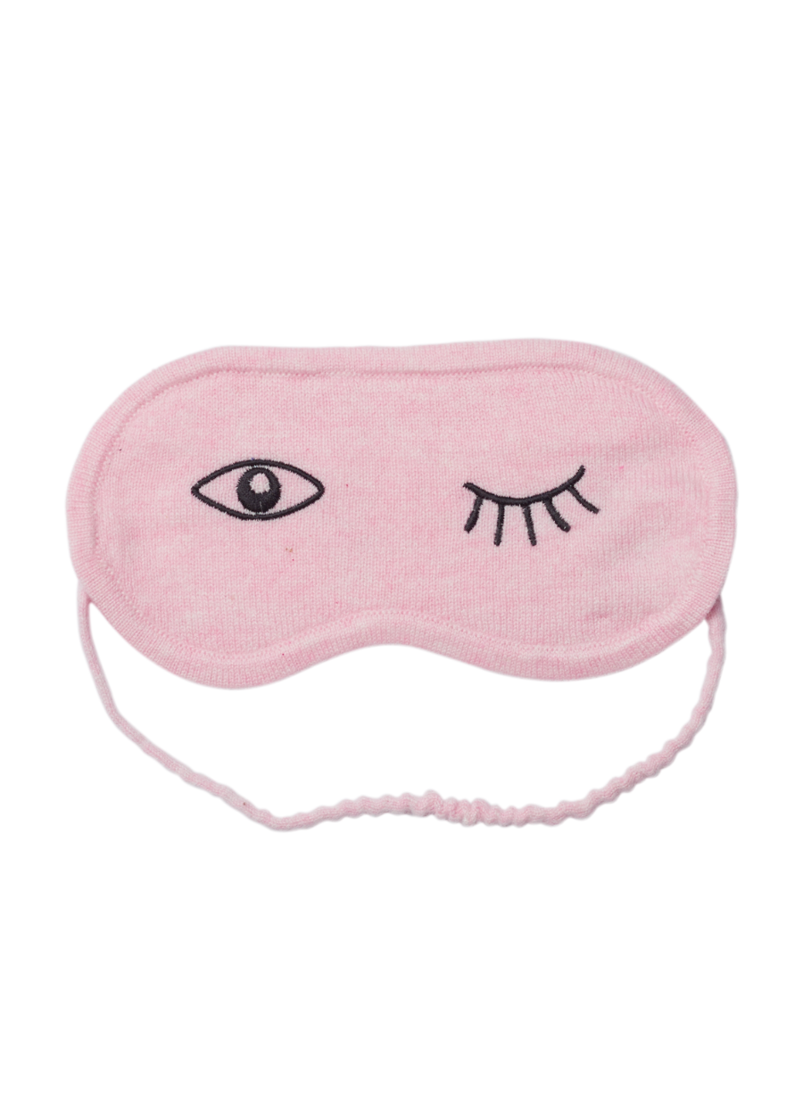 Denner cashmere Wink Eye Mask in Crystal Pink