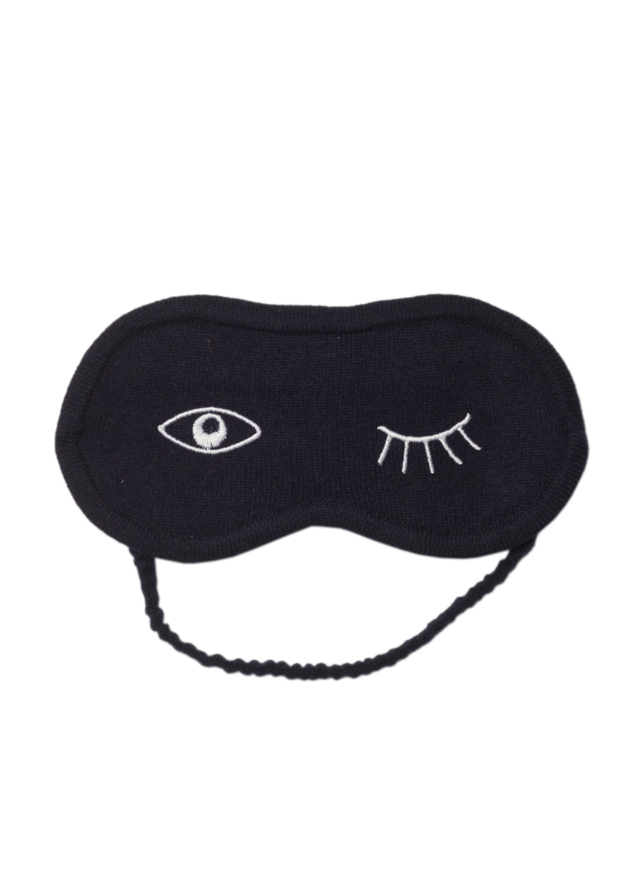 Denner cashmere Wink Eye Mask in Navy
