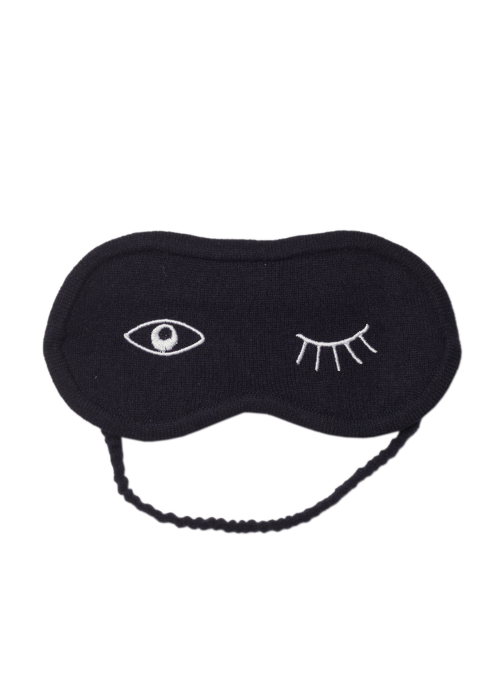 Denner cashmere Wink Eye Mask in Navy
