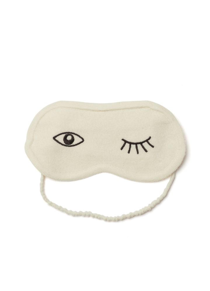 Denner cashmere Wink Eye Mask in Organic White