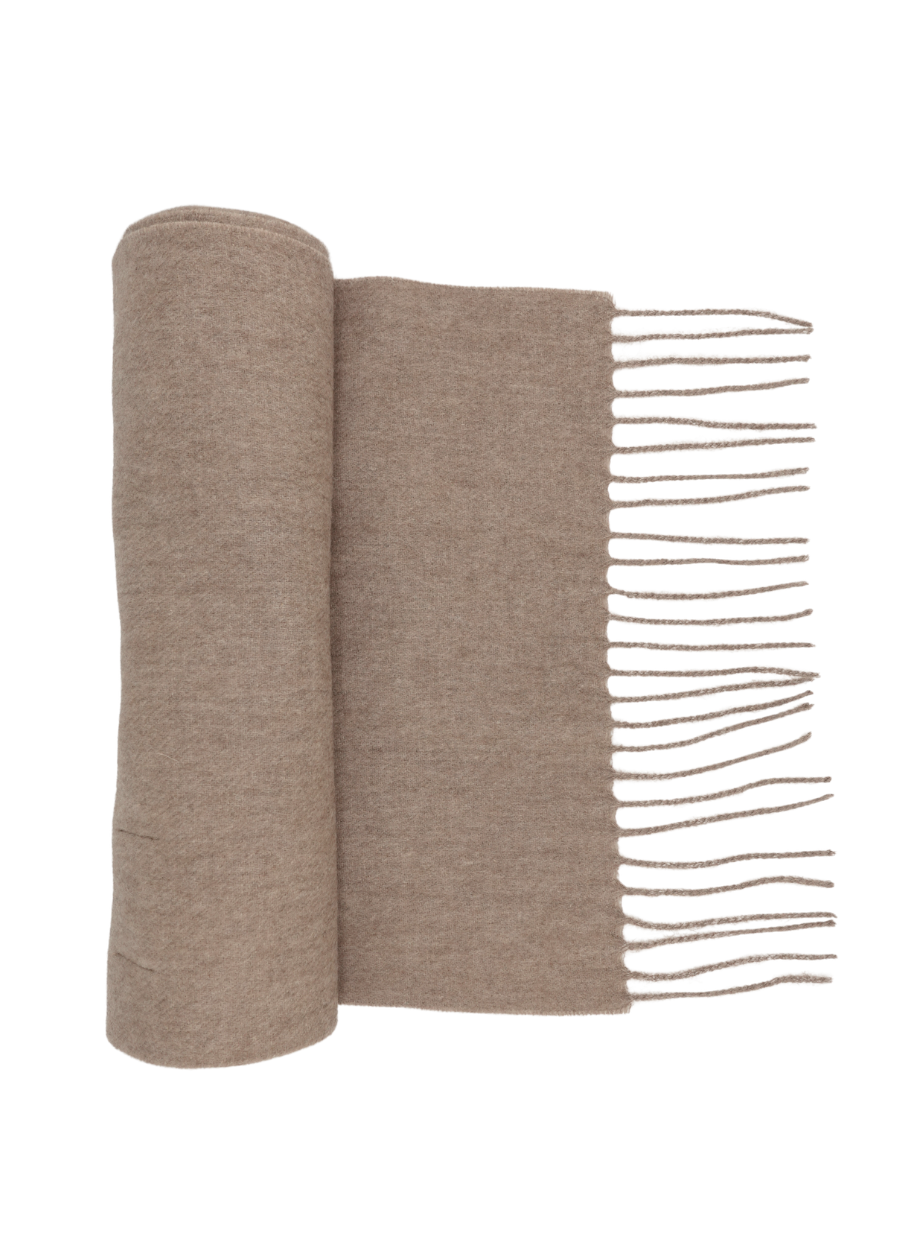 Denner cashmere Woven Classic Scarf in Natural Brown